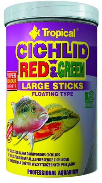 TROPICAL Cichlid Red&Green Large Sticks 1000ml/300g